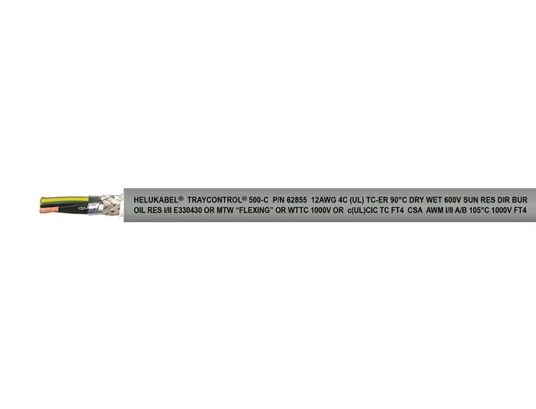 HELUKABEL, TRAYCONTROL 500-C, 4C, AWG12, OD:11.8MM, PRICE PER FT