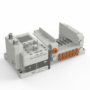 SS5Y3-10S6, 3000 Series Manifold for Series EX600 Integrated (I/O) Serial Transmission System (Fieldbus) (IP67), Side Ported