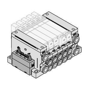 VV5Q21-J, 2000 Series, Base Mounted Manifold, Plug-in Type, Flat Ribbon Cable