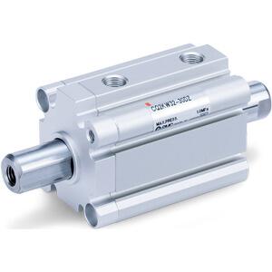 C(D)Q2KW-Z, Compact Cylinder, Double Acting, Double Rod, Non-rotating