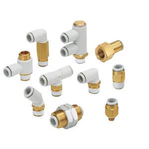 KQ2, One-touch Fitting, for Metric Size Tube, M/R/Rc Connection Thread