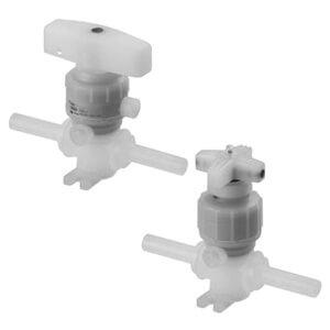 LVQH-T, 2 Port Chemical Valve, Tube Extension Fitting Type, Manual Operation