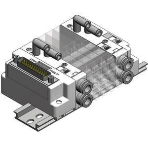 SS5J4, Plug-in Manifold, D-Sub Connector, Flat Ribbon