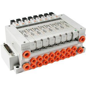 25A-VV5Q21-F, 2000 Series, Base Mounted Manifold, Plug-in, D-sub Connector