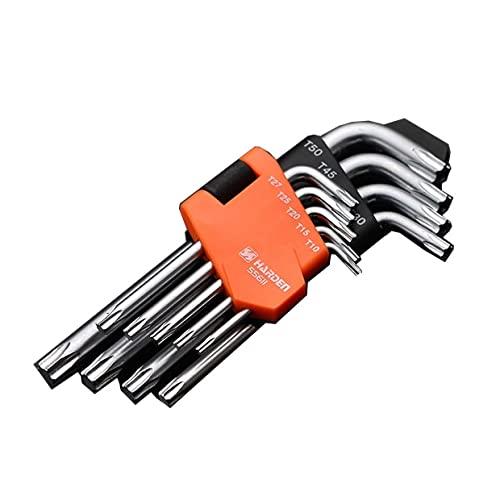 Edward Tools Harden Star Key Wrench Set - Hardened Chrome Steel Screwdriver Set with Organizer