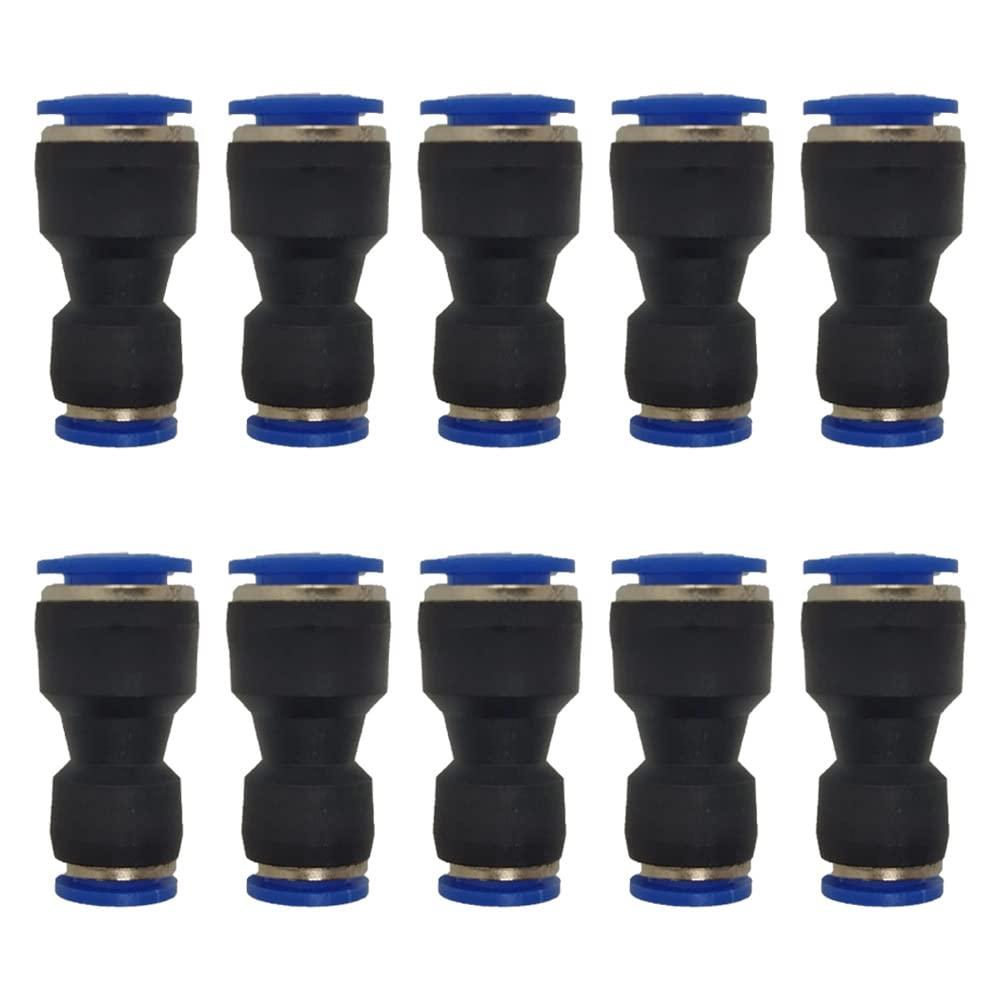 zjxed 10mm OD x 8mm OD Pneumatic quick Connector Push to Connect fittings Straight reducer