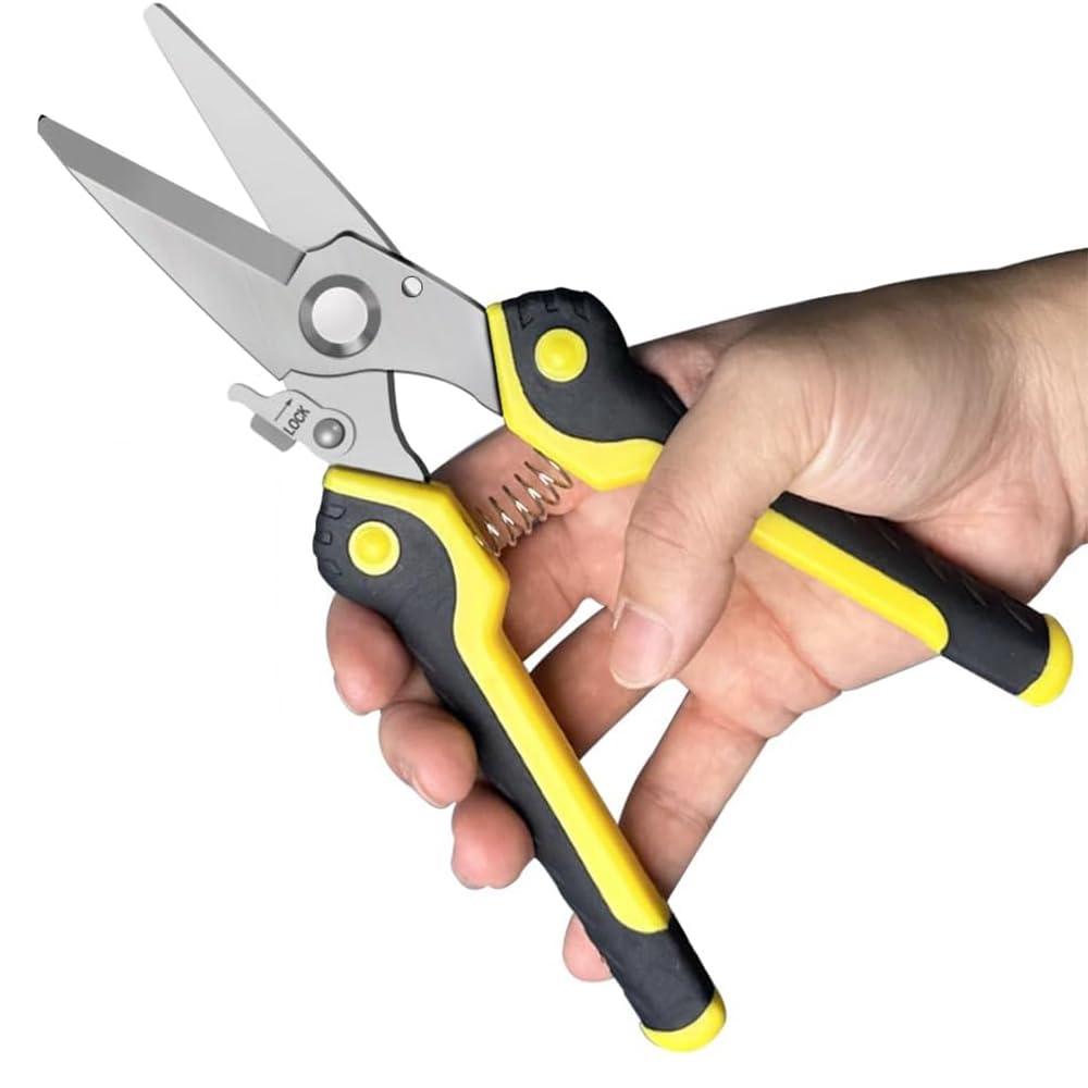 FTECYBO 8 Inch Heavy Duty Scissors, Multifunction Shears for Cutting Cable Wires, Cardboard