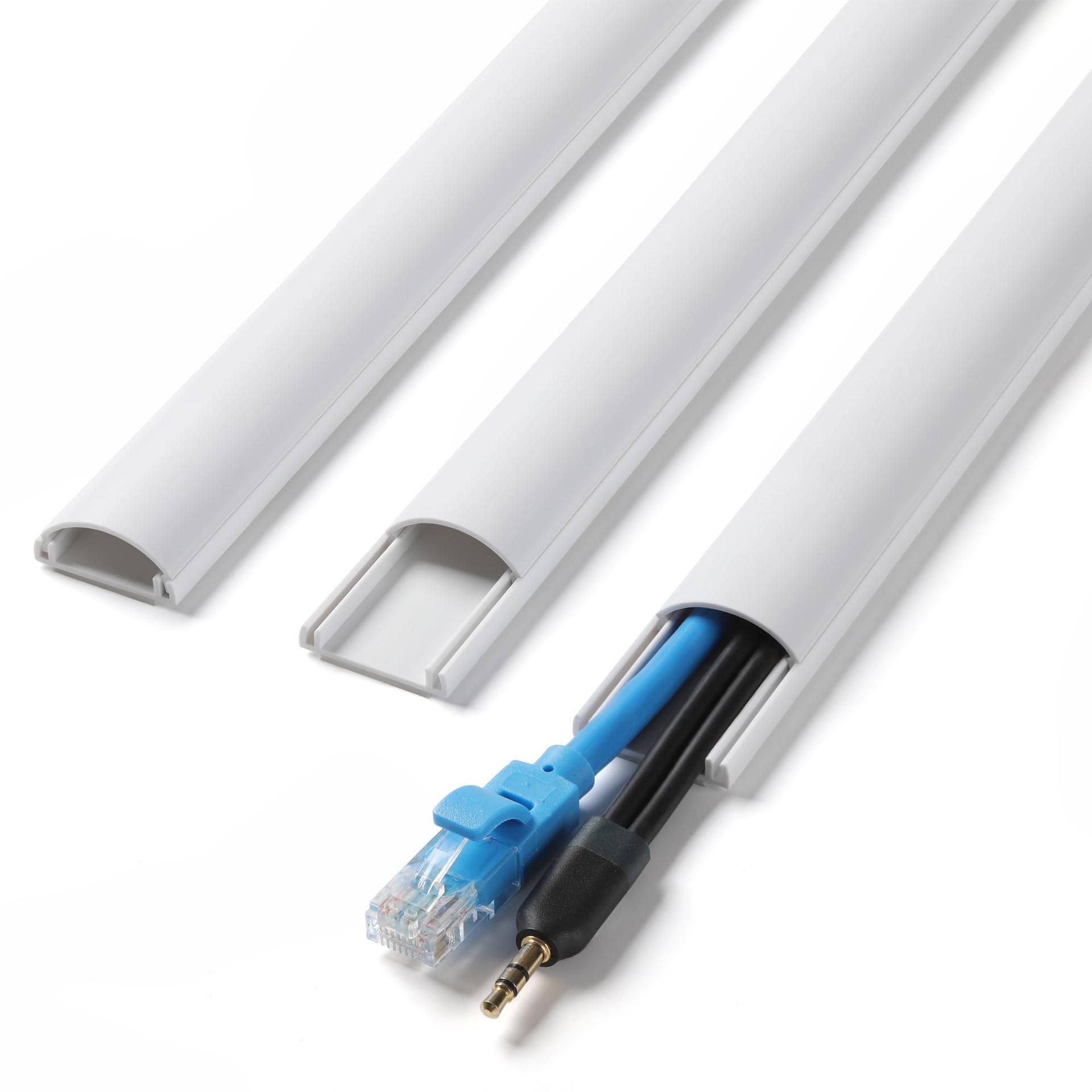 ZhiYo Cord Hider, Cable Hider for 1-2 Cords, Self-Adhesive Cord Covers for Wires on Wall, Wire