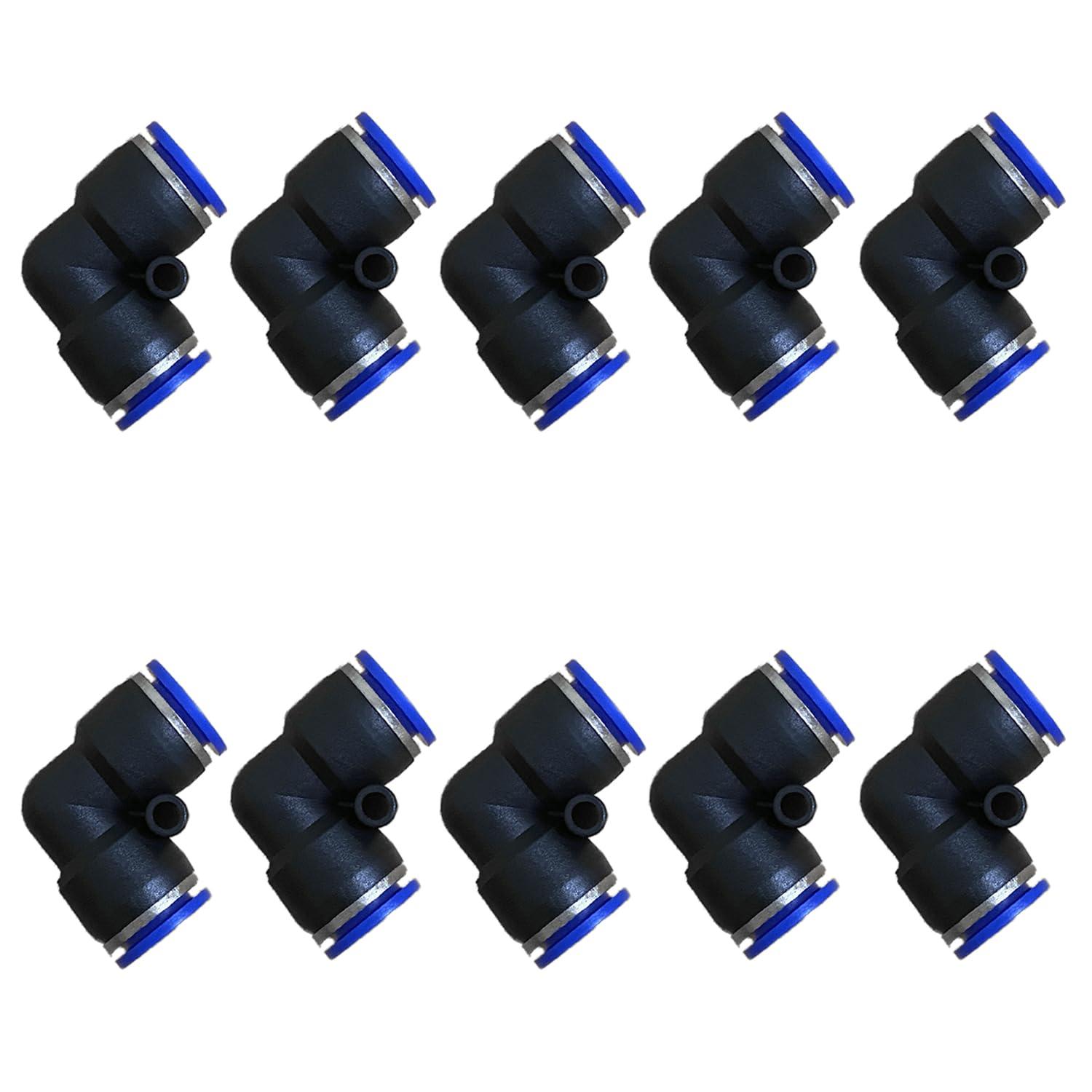 ROZESAZZ 10mm Od Air Line Elbow Union, Push To Connect Air Fittings, Push Elbow Push Air