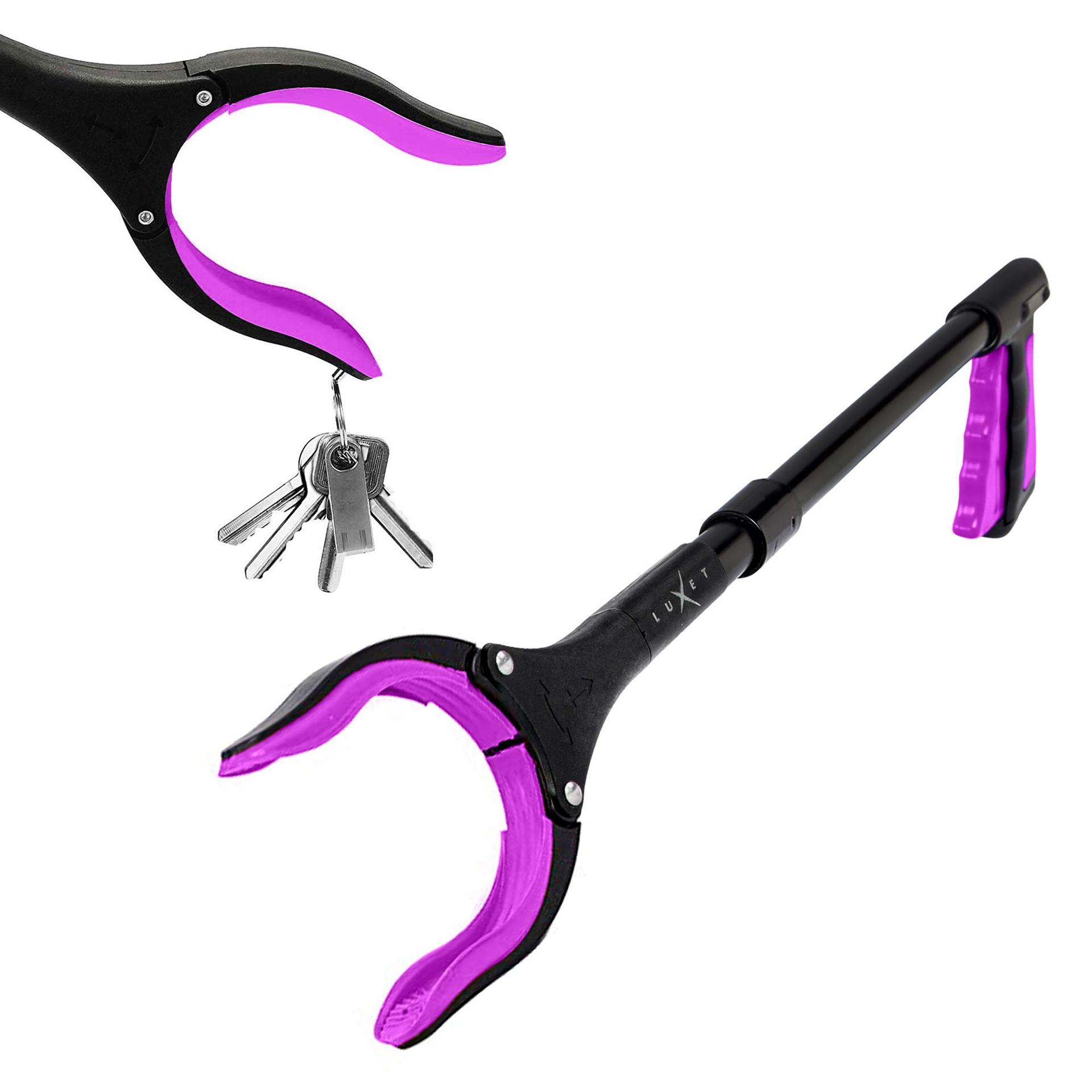 Grabber Reacher Tool 19 Inch Long, Foldable Pick Up Stick - Strong Grip Magnetic Tip - Heavy