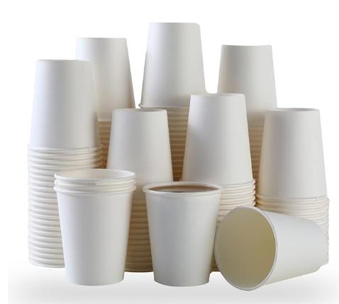 PAPER CUPS, WHITE, BPA-FREE FOOD GRADE PAPER, 8 OZ PAPER COFFEE CUPS, 8 OZ