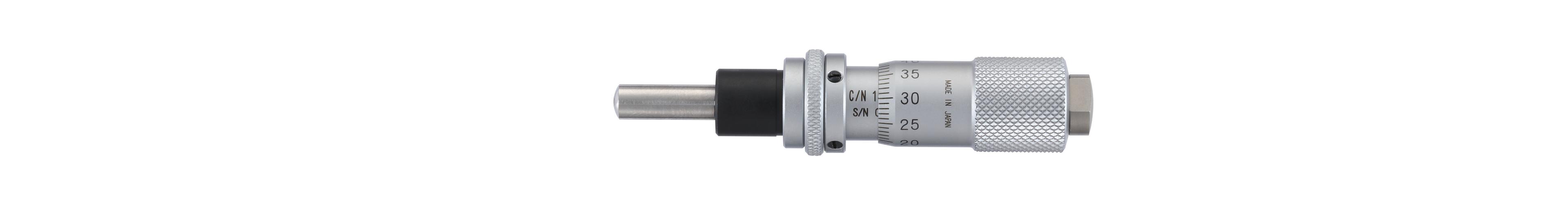 Mitutoyo, 148-803-10, 0-13mm, 0.01mm, Mechanical Micrometer Head, 9.5mm Diameter Plain Stem, Spherical (SR4) Spindle Face, Spindle Lock