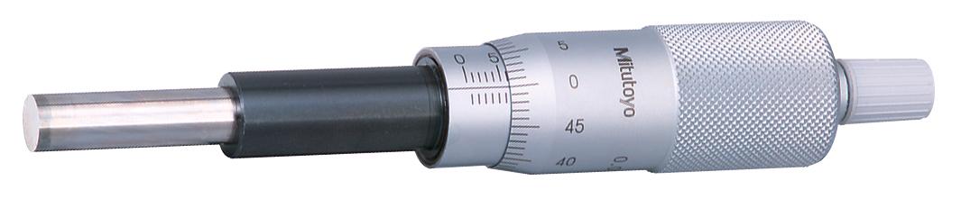 Mitutoyo, 151-224, 0-25m, .01mm, Mechanical Micrometer Head, 12mm Diameter Plain Stem, Flat Carbide Tipped Spindle Face