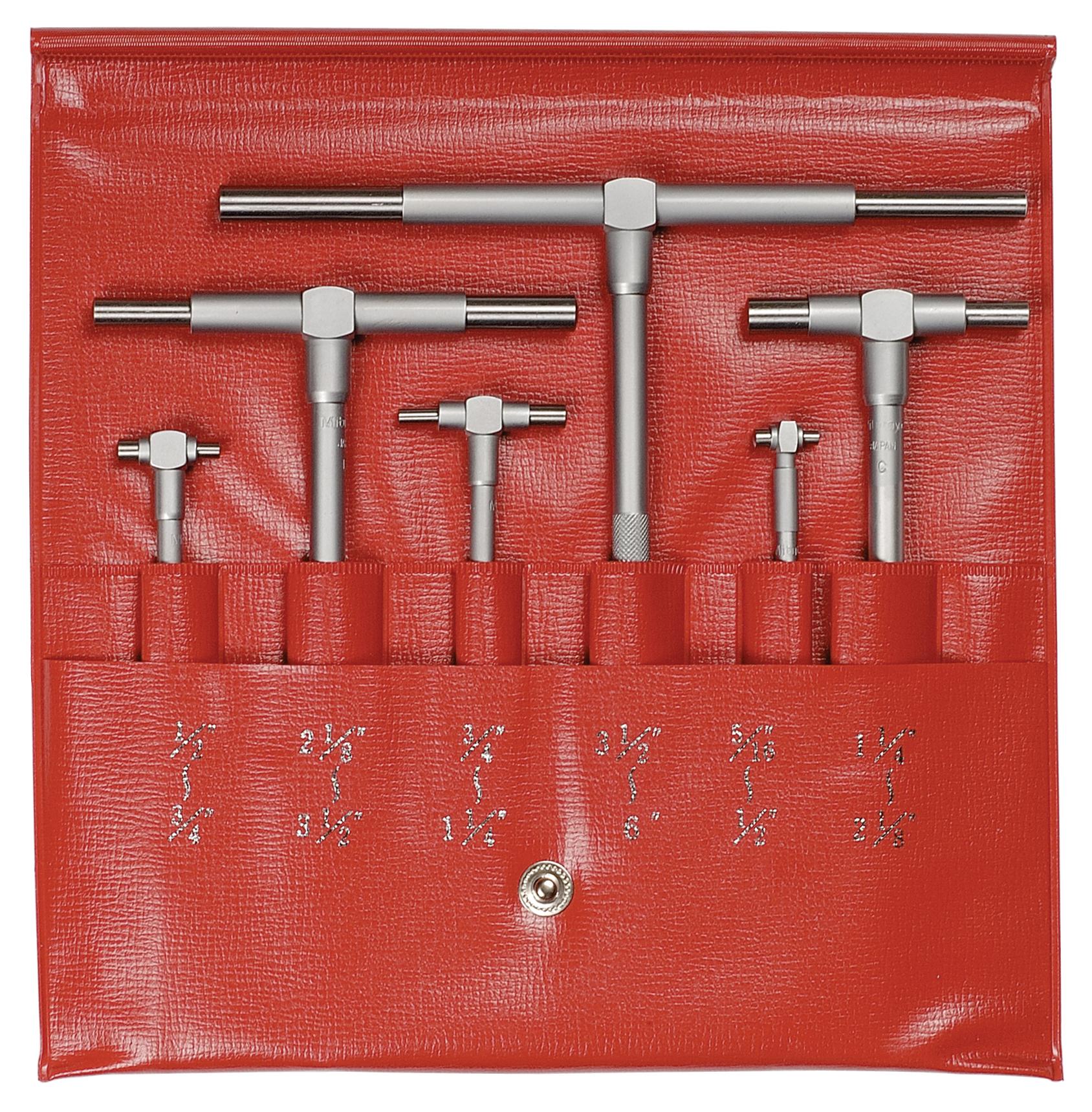 Mitutoyo, 155-903, .313-6 In, Telescoping Gage Set, 6 Pieces (.313-.5 In, .5-.75 In, .75-1.25 In, 1.25-2.125 In, 2.125-3.5 In, 3.5-6 In)