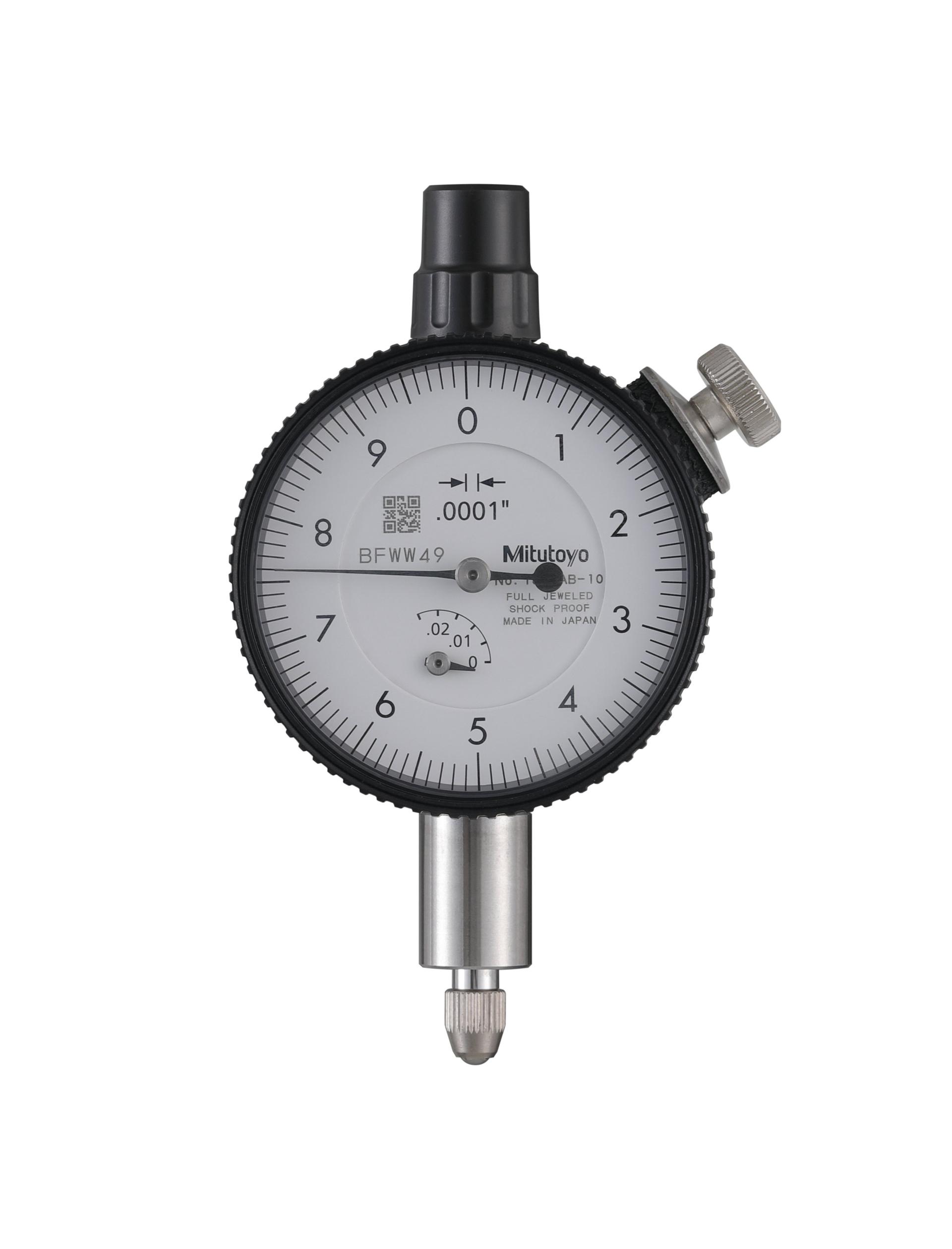 Mitutoyo, 1802AB-10, DIAL INDICATOR, .0001-.025 In, Flat Back