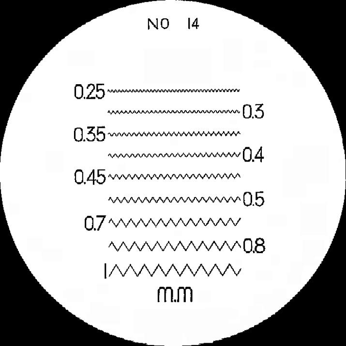 Mitutoyo, 183-115, Reticle #14 for Pocket Comparator