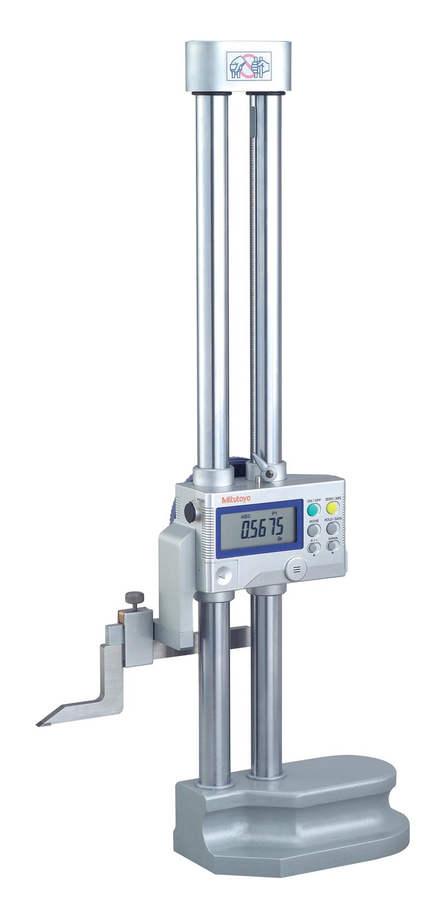 Mitutoyo, 192-670-10, 0-12 In/300mm,  .0005 In/.0002 In/0.01mm/0.005mm, Multi-Function Type Digimatic Height Gage, With SPC Output