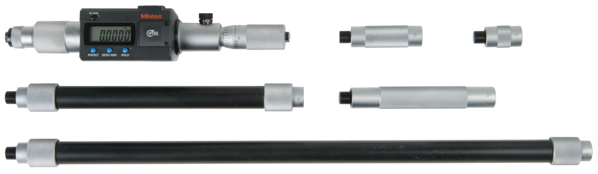 Mitutoyo, 339-303, DIGIMATIC TUBULAR INSIDE MICROMETER, EXTENSION PIPE TYPE IMJ  8-40 In/203.2-1016MM  MJ WITH 5 EXTENSION PIPES