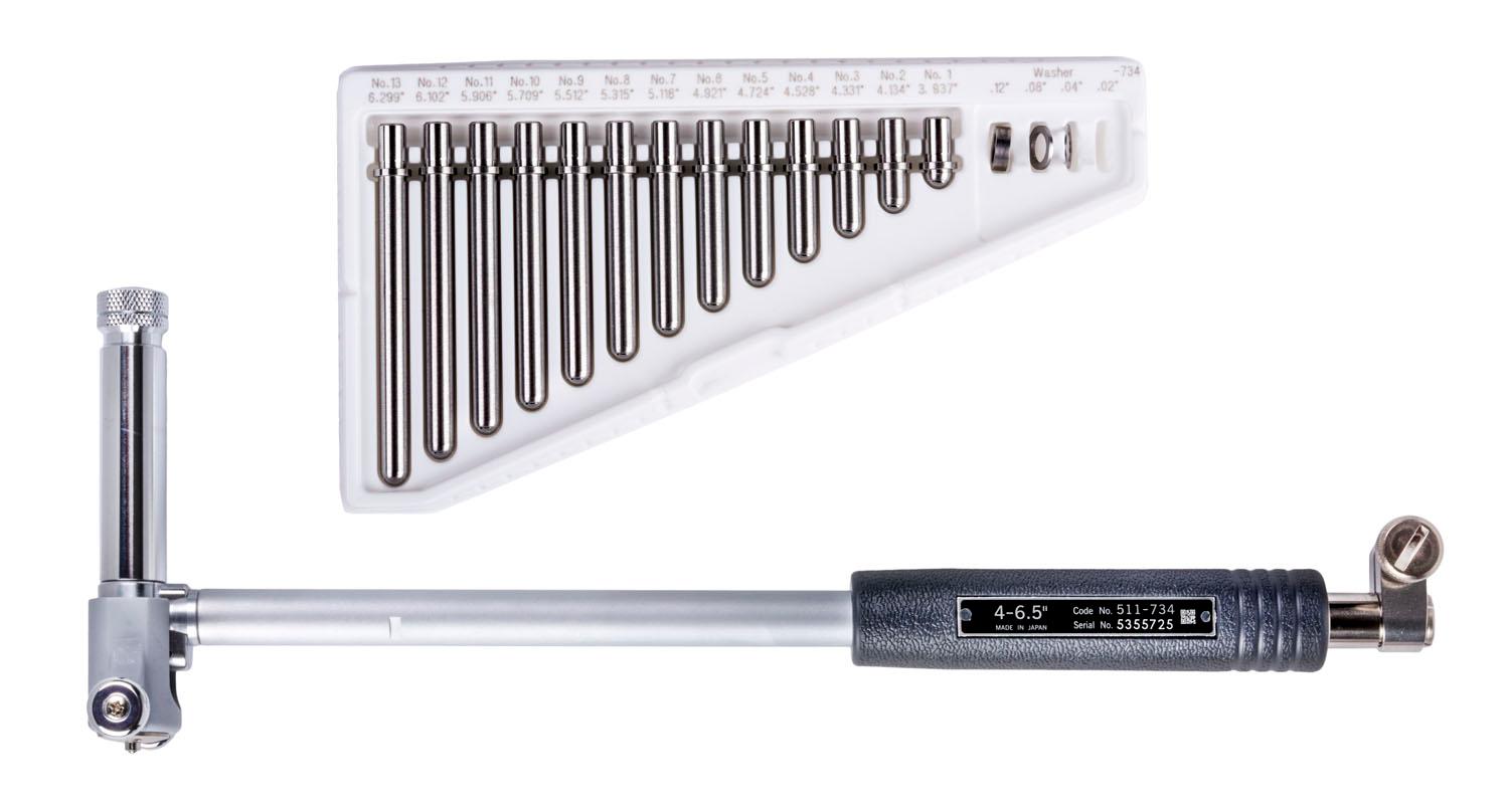 Mitutoyo, 511-734, BORE GAGE 4-6.5 In 3/8 In DIAM STEM CG-6.5 InAX