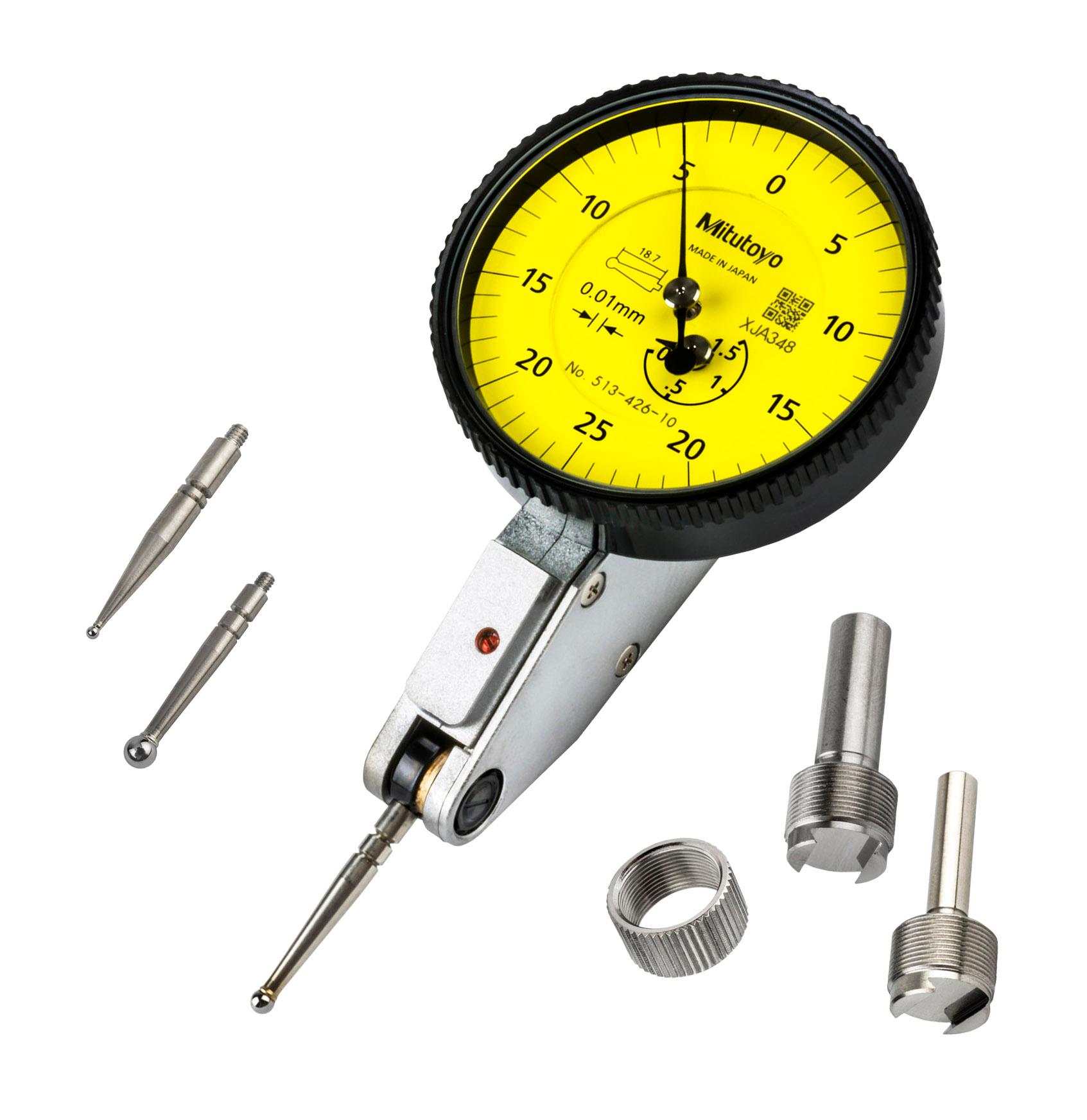 Mitutoyo, 513-426-10A, DIAL TI, MID SET, STANDARD, 1.5 MM, 0.01 MM GRAD, YELLOW DIAL