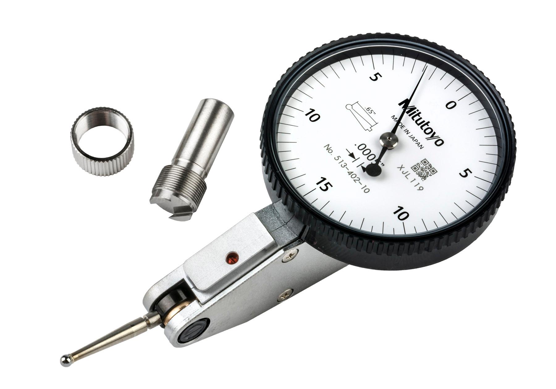 Mitutoyo, 513-907-10E, .0005 In, .03 In, Dial Test Indicator, Magnetic Stand Set, 0-15-0, 3/8 In Stem, .079 In Contact Point, 19.9mm Length, Anti-Magnet, Jeweled Bearing