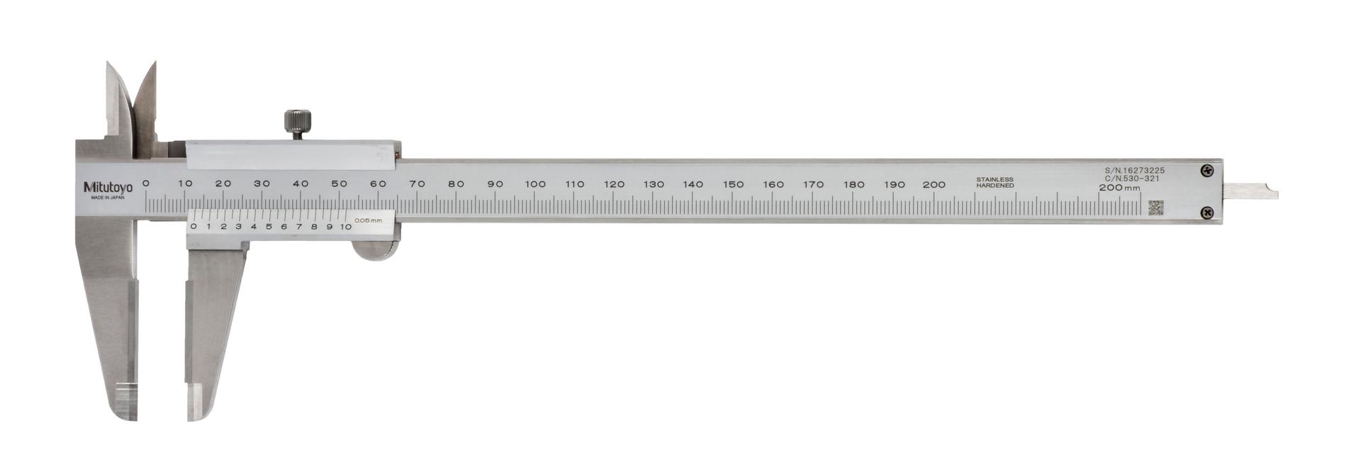 Mitutoyo, 530-321, VERNIER CAL, 200MM, OD CARBIDE JAWS