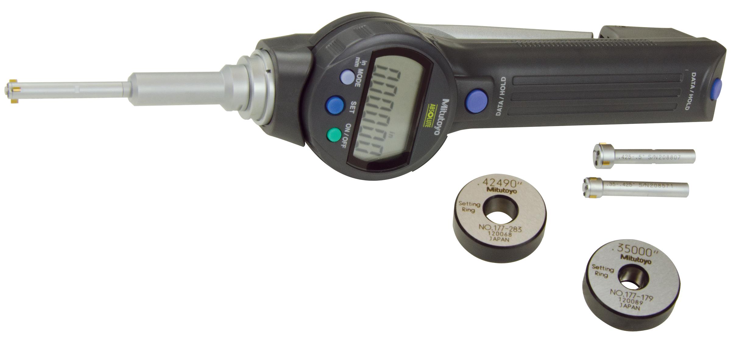 Mitutoyo, 568-928, Borematic, absolute digimatic snap bore gages,.275in-.5in/6.985-12.7mm range