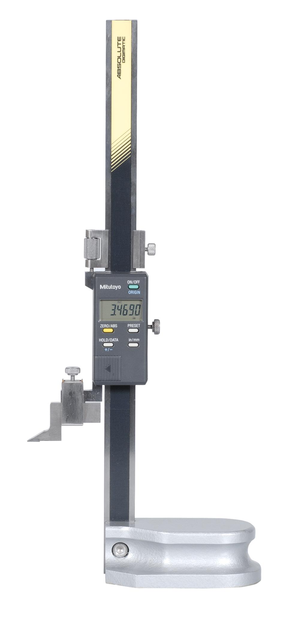 Mitutoyo, 570-244, 0-8 In/200mm, .0005 In/0.01mm, ABSOLUTE Digimatic Height Gage, With Carbide Tipped Scriber, With SPC Output
