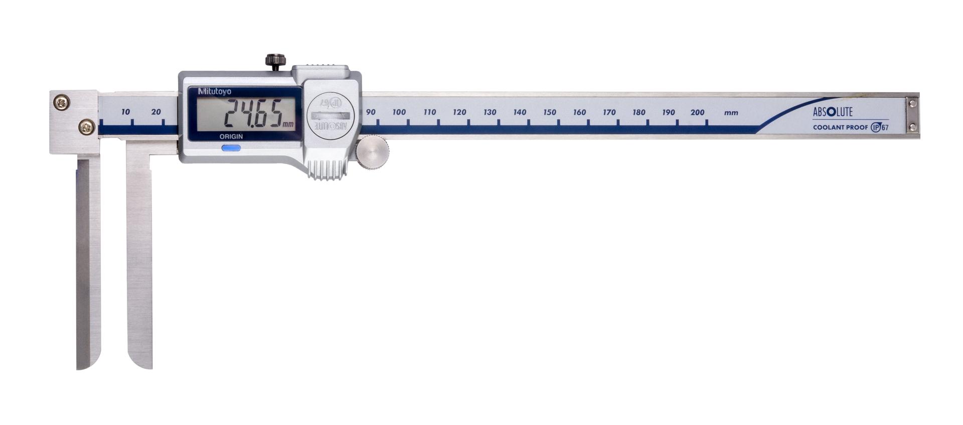 Mitutoyo, 573-642-20, Digimatic Knife-Edge Caliper, 10-200mm, 0.01mm Resolution, �0.05mm Accuracy, NTD14-20PMX