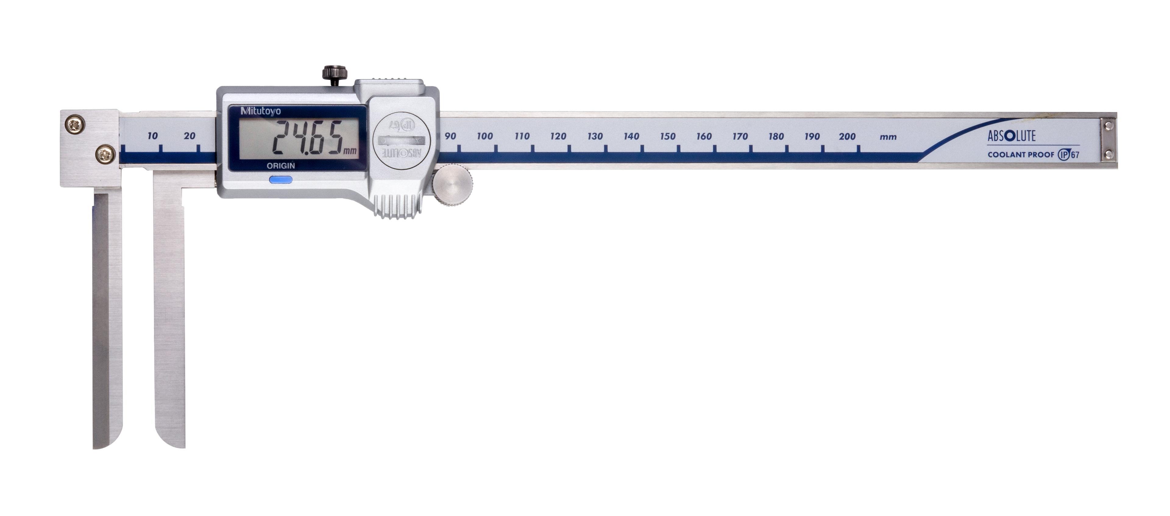 Mitutoyo, 573-642-20, Digimatic Knife-Edge Caliper, 10-200mm, 0.01mm Resolution, �0.05mm Accuracy, NTD14-20PMX