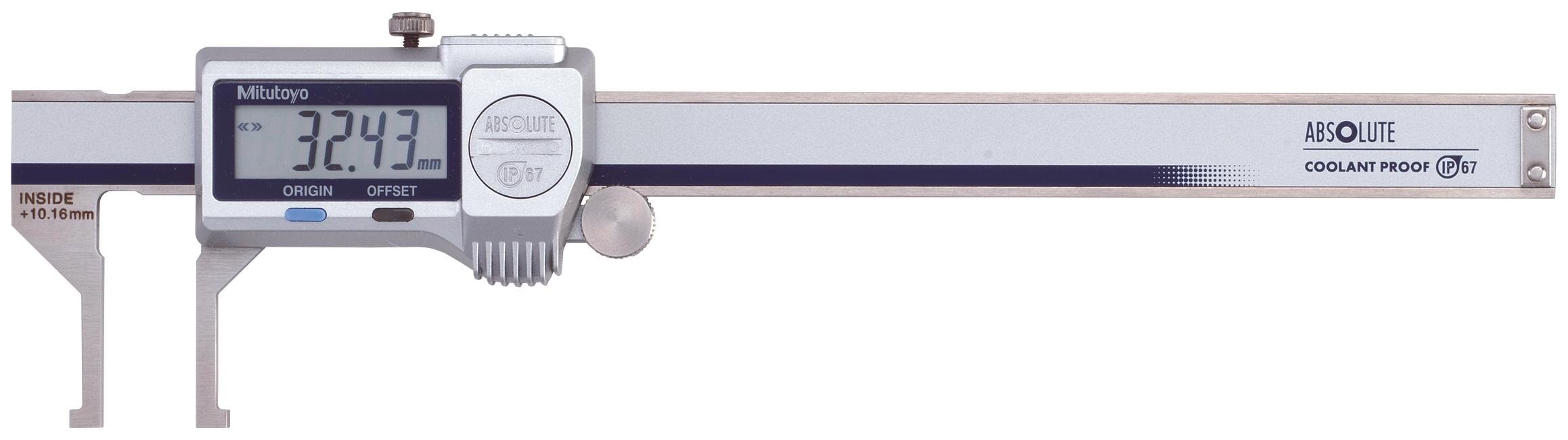 Mitutoyo, 573-645-20, Digimatic Inside Groove Type Caliper, 10-160mm, 0.01mm Resolution, �0.05mm Accuracy, NTD14G-15PMX
