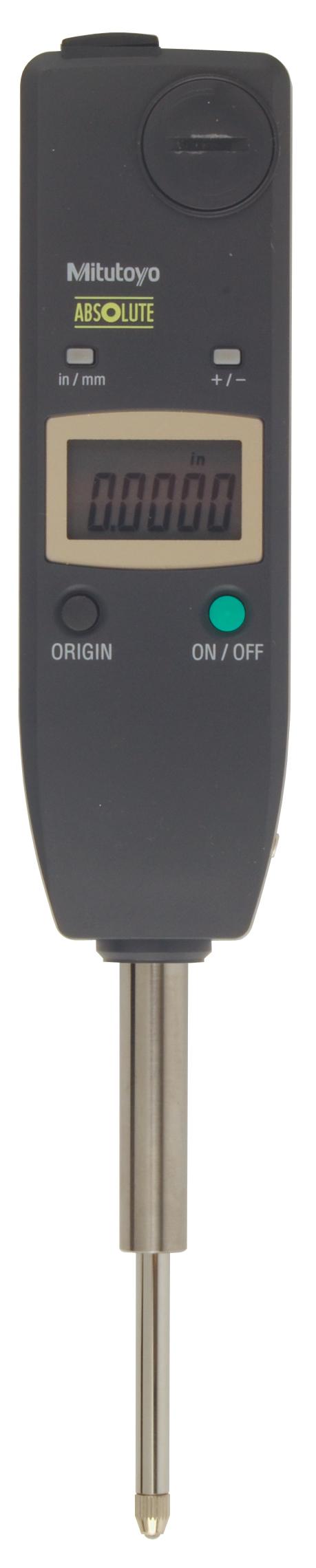 Mitutoyo, 575-123, 1 In/25.4mm, .0005 In/0.01mm, ID-U ABSOLUTE Digimatic Indicator, 3/8 In stem, Flat Back, With SPC Data Output, ANSI