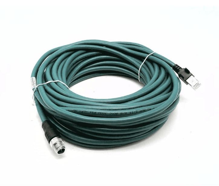 COGNEX, CCB-84901-2001-15, X-CODED ETHERNET CABLE, IP67, M12 TO RJ45, 15 METERS (50 FEET)