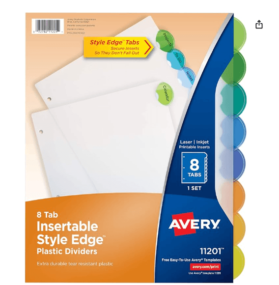 11201 - Plastic Dividers � 8 Tab