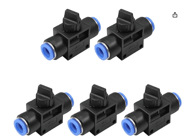 5PcsHVFF-10 - Pneumatic T-Shaped Tube Connector (5 Pack)