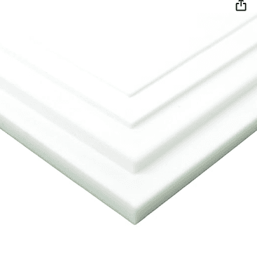 B094W9TB1T, 6" x 6", 1/4" Thick, White, PTFE, ASIN : B094W9TB1T
