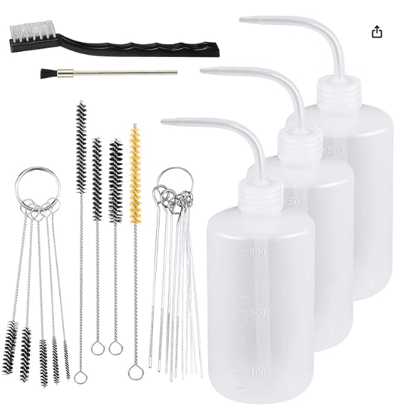 ASIN-B0BZH55R3F, 500ml BOTTLE, PLASTIC WASH BOTTLE, 21 CLEANING KIT+3 BOTTLES