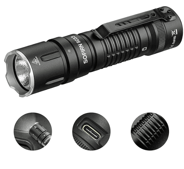 B0CBJTGSZL, (D)1.25*(W)1.25*(H)5.15inch, BLACK, BATTERY POWERED, 3.7 V AC, 5200 Lumen, ASIN B0CBJTGSZL
