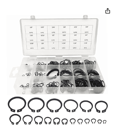 B0CBK7YCBR, C-Clip 300PCS, Alloy Steel, External Retaining Rings, B0CBK7YCBR