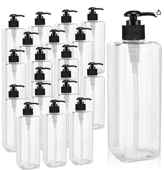 ASIN : B0CC16RG2L, 6.3"L x 3.15"W x 3.15"H, PET, PP, Clear, Black, BOTTLE