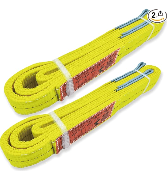 B0CF21G9HD, VERTICAL 6200lbs,HITCH 4900lbs, YELLOW, 2�x 8ft 2Pack, 2 inch, 8 feet