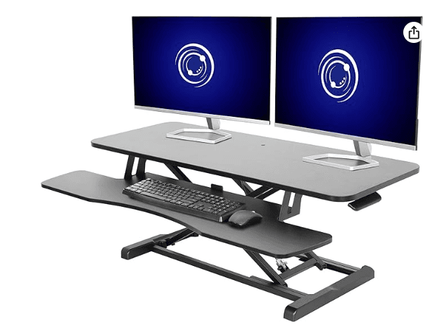 DESK-V042KB, 15.7"D x 42"W x 4.5"H, Black, Alloy Steel, ASIN B09XVQ9YJN