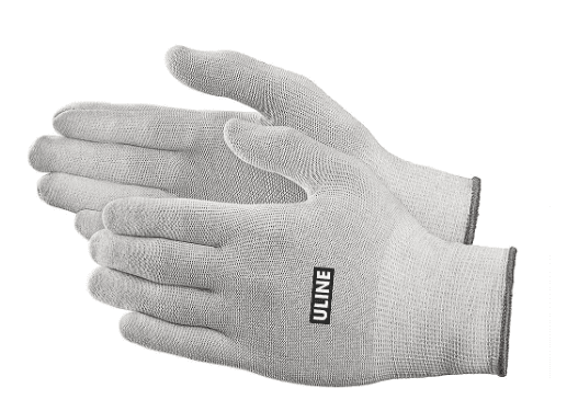 S-15356L, LARGE,   WHITE, BROWN OVEREDGE,        STATIC PROTECT: MAX 10^8 ohms, CONDUCTIVE CARBON KNIT, SEAMLESS NYLON,  -