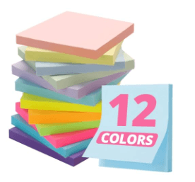 T033-STICKY NOTES, 3*3 in, 12 COLORS,    SQUARE
