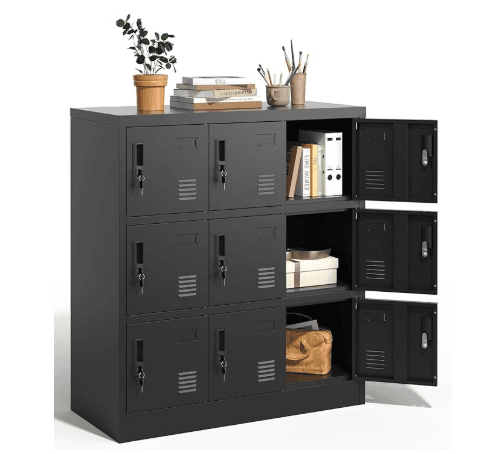 VIYET-ESL-9D, 15.75*35.43*39.37inch, Black, Storage, Steel, 60lbs, 9-Door, B0CHJJBDTB