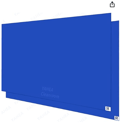 YAHEA - 2436 - Blue - 2P, 24 x 36 x 0.1 inches, BLUE, LAB HOSPITAL, POLYETHYLENE, STICKY SURFACE, 30SH/PK, ASIN: B07JQQY9B1
