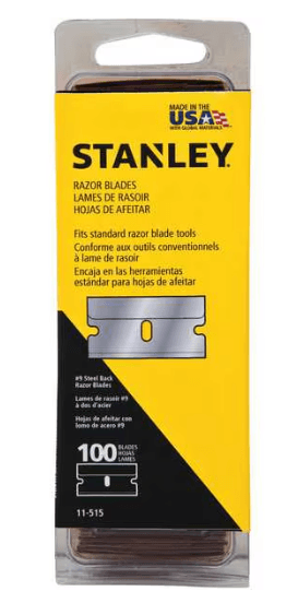 11-515, 1 1/2 in Blade Lg, 11/16 in Blade Wd, 100 PK, 4A807