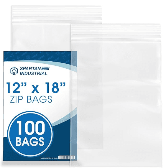 BAG LDPE, CLEAR, 100 CT, ASIN B089NBP8YG, 2MIL, 12", 18"
