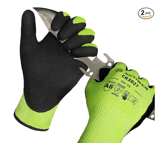 B0D2VWJ7FV, S, Nitrile, ANSI 6, Yellow, Safety