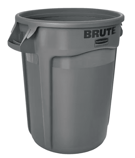 FG263200GRAY, Venting Channels, 32 Gallons, Gray, Plastic, Heavy-Duty Round, B00002N60O, Open-Top